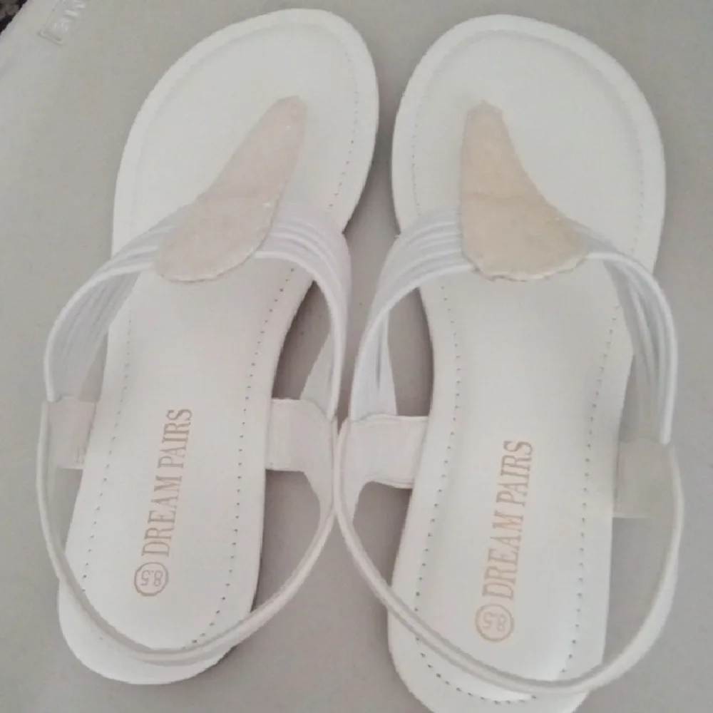 Dream Pairs White Sandals Minimalist Slip-On